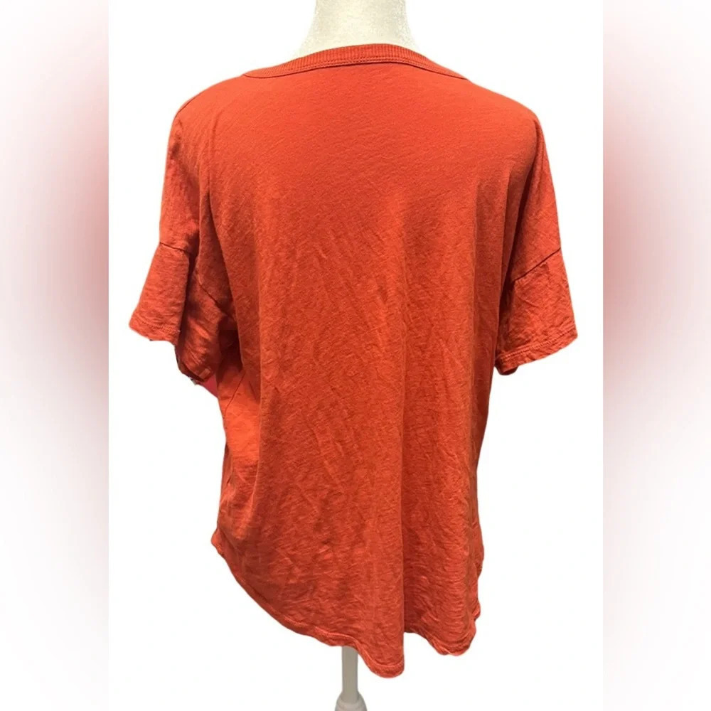 Madewell Softfade Oversized Cotton Tee Size Large Orange - Picture 2 of 4